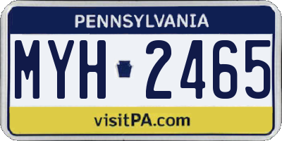 PA license plate MYH2465