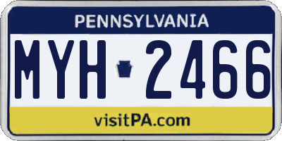 PA license plate MYH2466