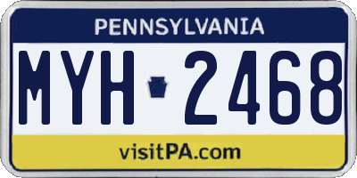 PA license plate MYH2468