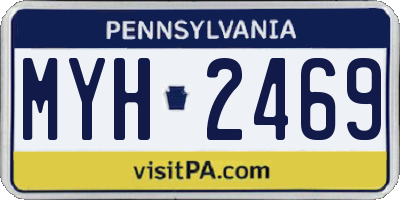 PA license plate MYH2469