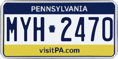 PA license plate MYH2470