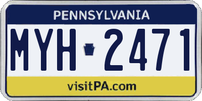 PA license plate MYH2471