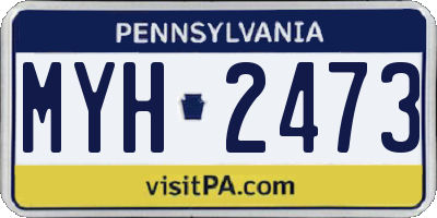 PA license plate MYH2473