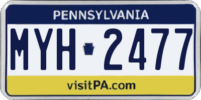 PA license plate MYH2477
