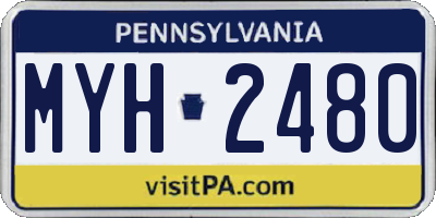 PA license plate MYH2480
