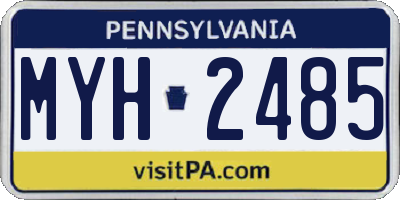 PA license plate MYH2485