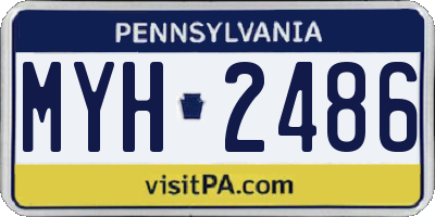 PA license plate MYH2486