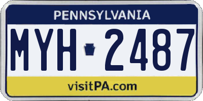 PA license plate MYH2487