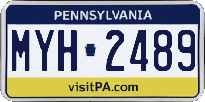 PA license plate MYH2489