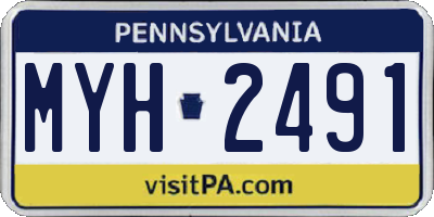 PA license plate MYH2491