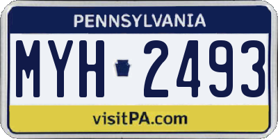 PA license plate MYH2493
