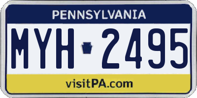 PA license plate MYH2495