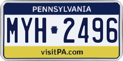 PA license plate MYH2496