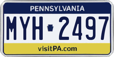 PA license plate MYH2497