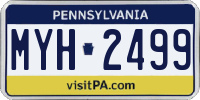 PA license plate MYH2499
