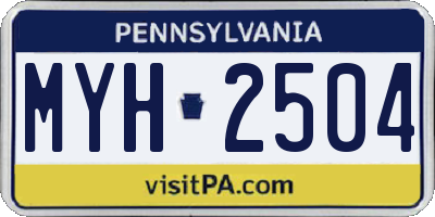 PA license plate MYH2504