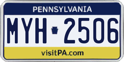 PA license plate MYH2506