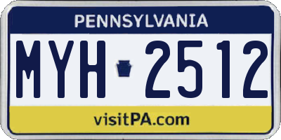 PA license plate MYH2512