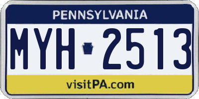 PA license plate MYH2513