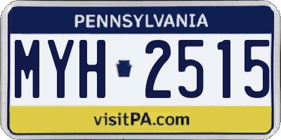 PA license plate MYH2515
