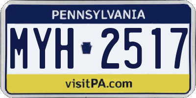 PA license plate MYH2517