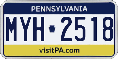 PA license plate MYH2518