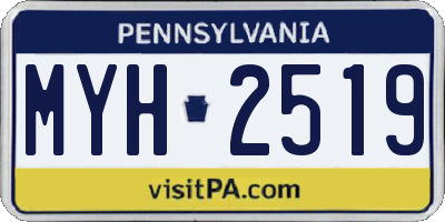 PA license plate MYH2519