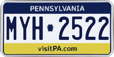 PA license plate MYH2522