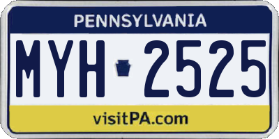 PA license plate MYH2525
