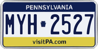 PA license plate MYH2527