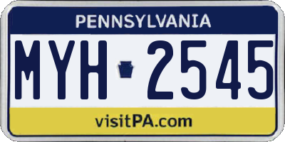 PA license plate MYH2545