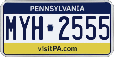 PA license plate MYH2555