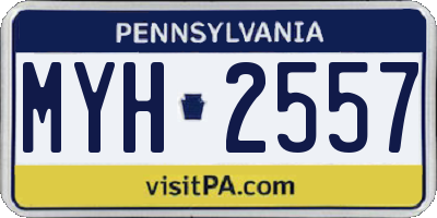 PA license plate MYH2557