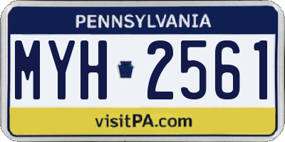 PA license plate MYH2561