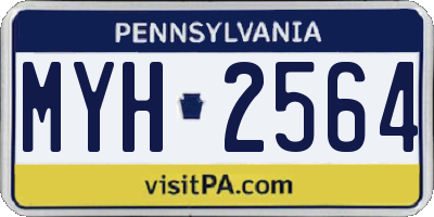 PA license plate MYH2564