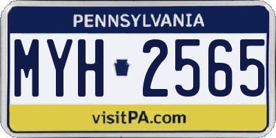 PA license plate MYH2565