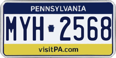 PA license plate MYH2568