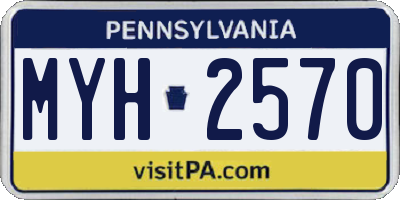 PA license plate MYH2570