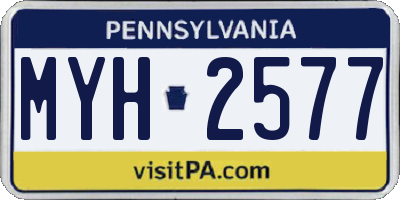 PA license plate MYH2577