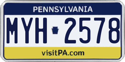 PA license plate MYH2578