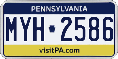 PA license plate MYH2586