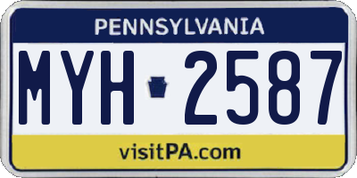 PA license plate MYH2587