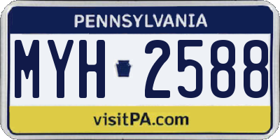 PA license plate MYH2588