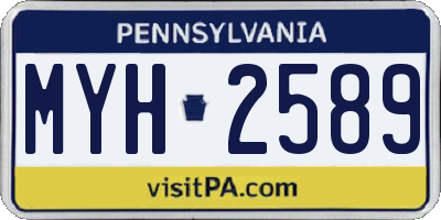 PA license plate MYH2589