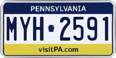 PA license plate MYH2591