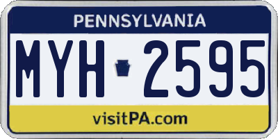 PA license plate MYH2595