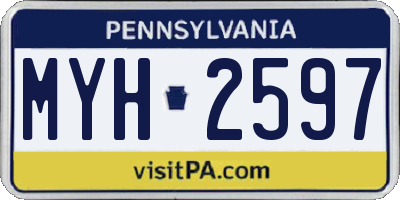 PA license plate MYH2597
