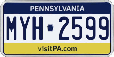 PA license plate MYH2599