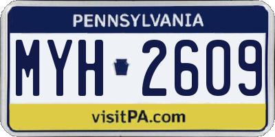 PA license plate MYH2609