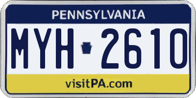 PA license plate MYH2610